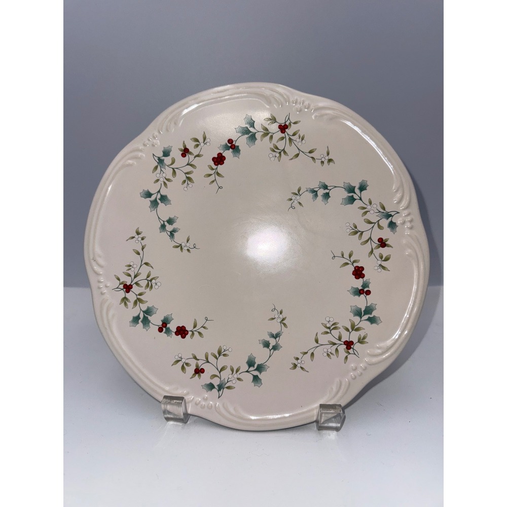 Pfaltzgraff Winterberry Platter 9" Cream Excellent Holiday Holly Berry